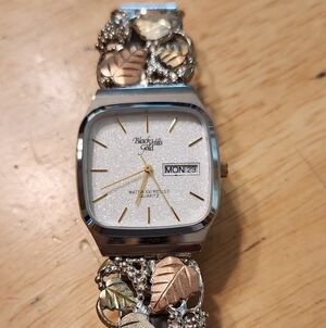 Black Hills Gold Silver and Gold Leaf Watch